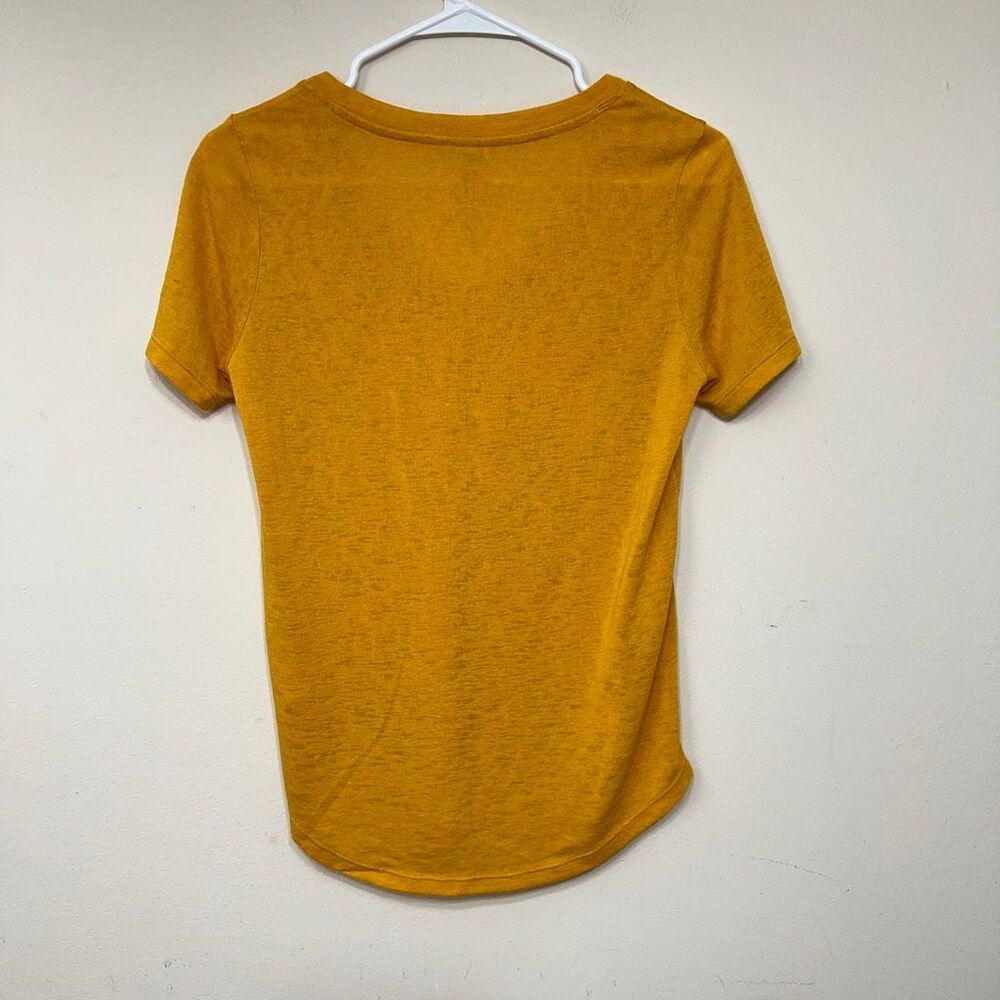 Athleta Golden Yellow V Neck Short Sleeve Tee XS Women - Picture 5 of 8